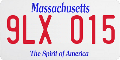 MA license plate 9LX015