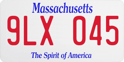MA license plate 9LX045