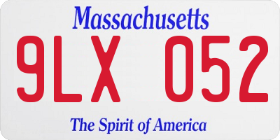 MA license plate 9LX052
