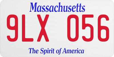 MA license plate 9LX056