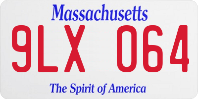 MA license plate 9LX064