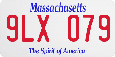 MA license plate 9LX079