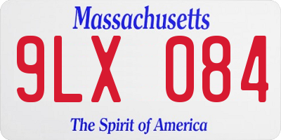 MA license plate 9LX084
