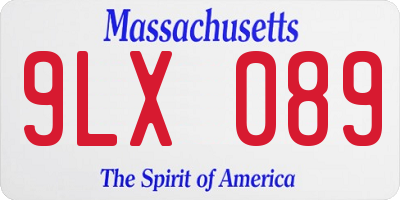 MA license plate 9LX089