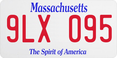 MA license plate 9LX095