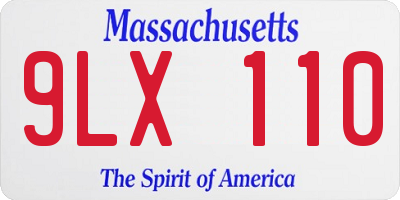 MA license plate 9LX110