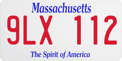 MA license plate 9LX112
