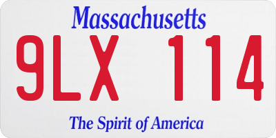 MA license plate 9LX114