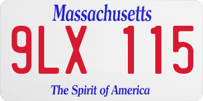 MA license plate 9LX115