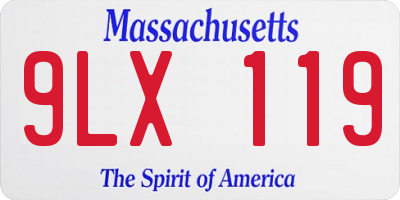 MA license plate 9LX119