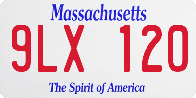 MA license plate 9LX120