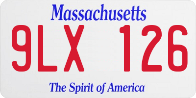 MA license plate 9LX126