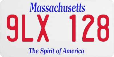 MA license plate 9LX128