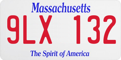 MA license plate 9LX132