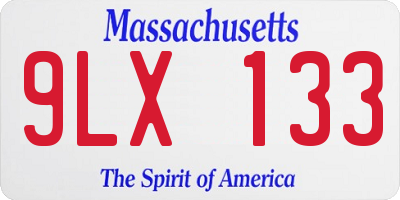MA license plate 9LX133