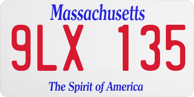 MA license plate 9LX135