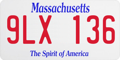 MA license plate 9LX136