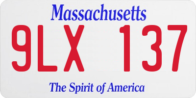 MA license plate 9LX137
