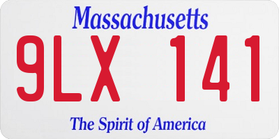 MA license plate 9LX141