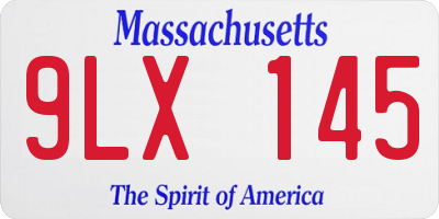 MA license plate 9LX145