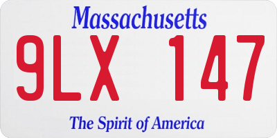 MA license plate 9LX147