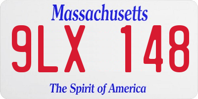 MA license plate 9LX148