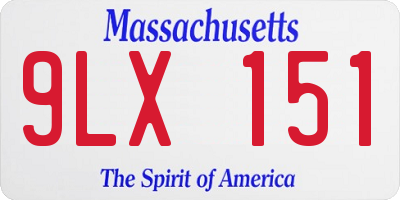 MA license plate 9LX151