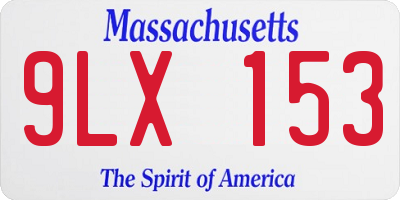 MA license plate 9LX153