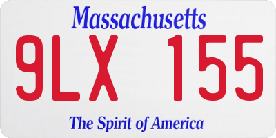 MA license plate 9LX155