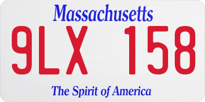 MA license plate 9LX158
