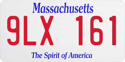 MA license plate 9LX161