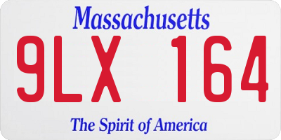 MA license plate 9LX164