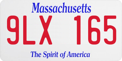 MA license plate 9LX165