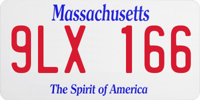 MA license plate 9LX166