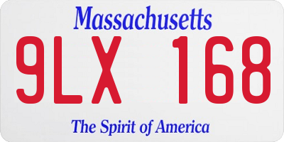 MA license plate 9LX168