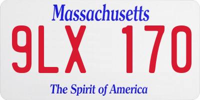 MA license plate 9LX170