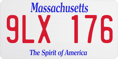 MA license plate 9LX176