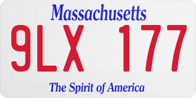 MA license plate 9LX177