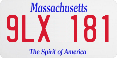 MA license plate 9LX181