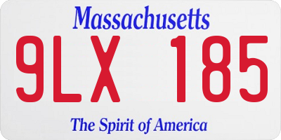 MA license plate 9LX185