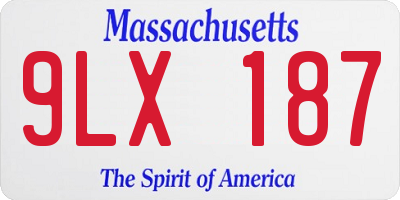 MA license plate 9LX187