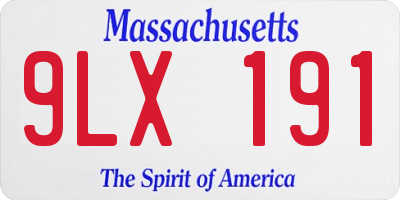 MA license plate 9LX191