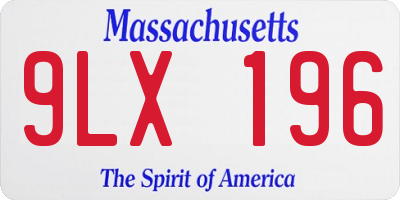 MA license plate 9LX196