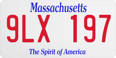 MA license plate 9LX197