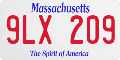 MA license plate 9LX209