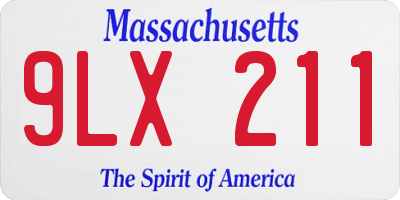 MA license plate 9LX211