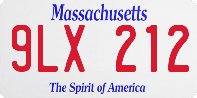 MA license plate 9LX212