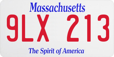 MA license plate 9LX213
