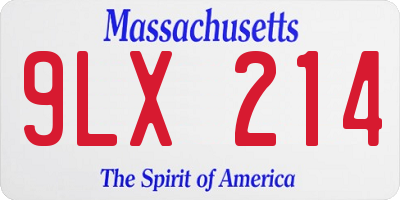 MA license plate 9LX214