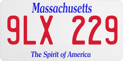 MA license plate 9LX229